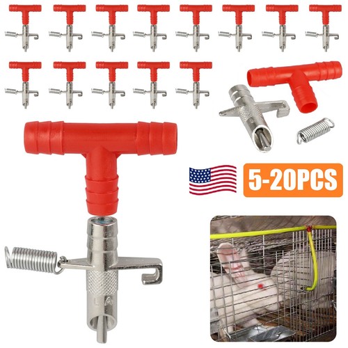 20× Rabbit Water Nipple Drinker Feeders Automatic Waterer Fountain for Ferrets