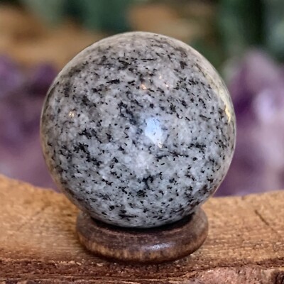 Mini Granite Stone Sphere W Stand Crystal Healing Chakra Meditation Orb 3/4'' 12g