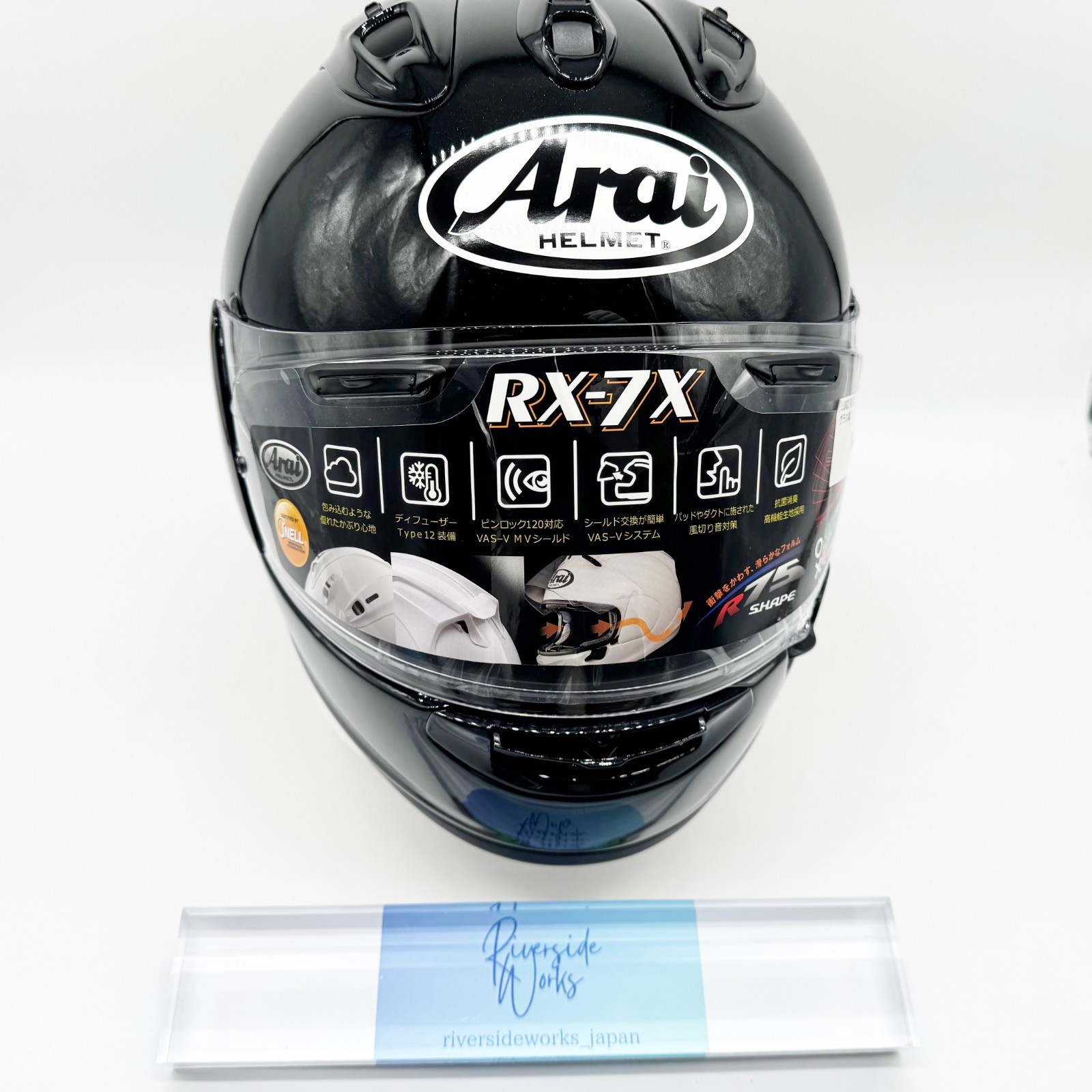 ASMAX、インカム付】ARAI バイクヘルメット RX―7X ブラック RX-7X