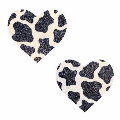 Got Milkies Cow-Print Glitter I Heart U Pasties