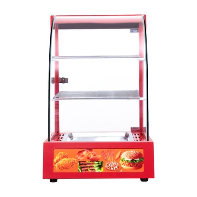 Bakery Warmer Display 110V Charcuterie Hot Warming Display Case With 3 Shelves