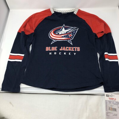 NHL Jersey Columbus Blue Jackets Long Sleeve Shirt T-shirt Boys Medium