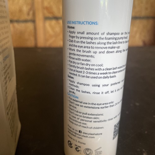 Stacy Lash Eyelash Extension Foam Lash Shampoo 6.76 oz + Brush EXP:6/24 READ