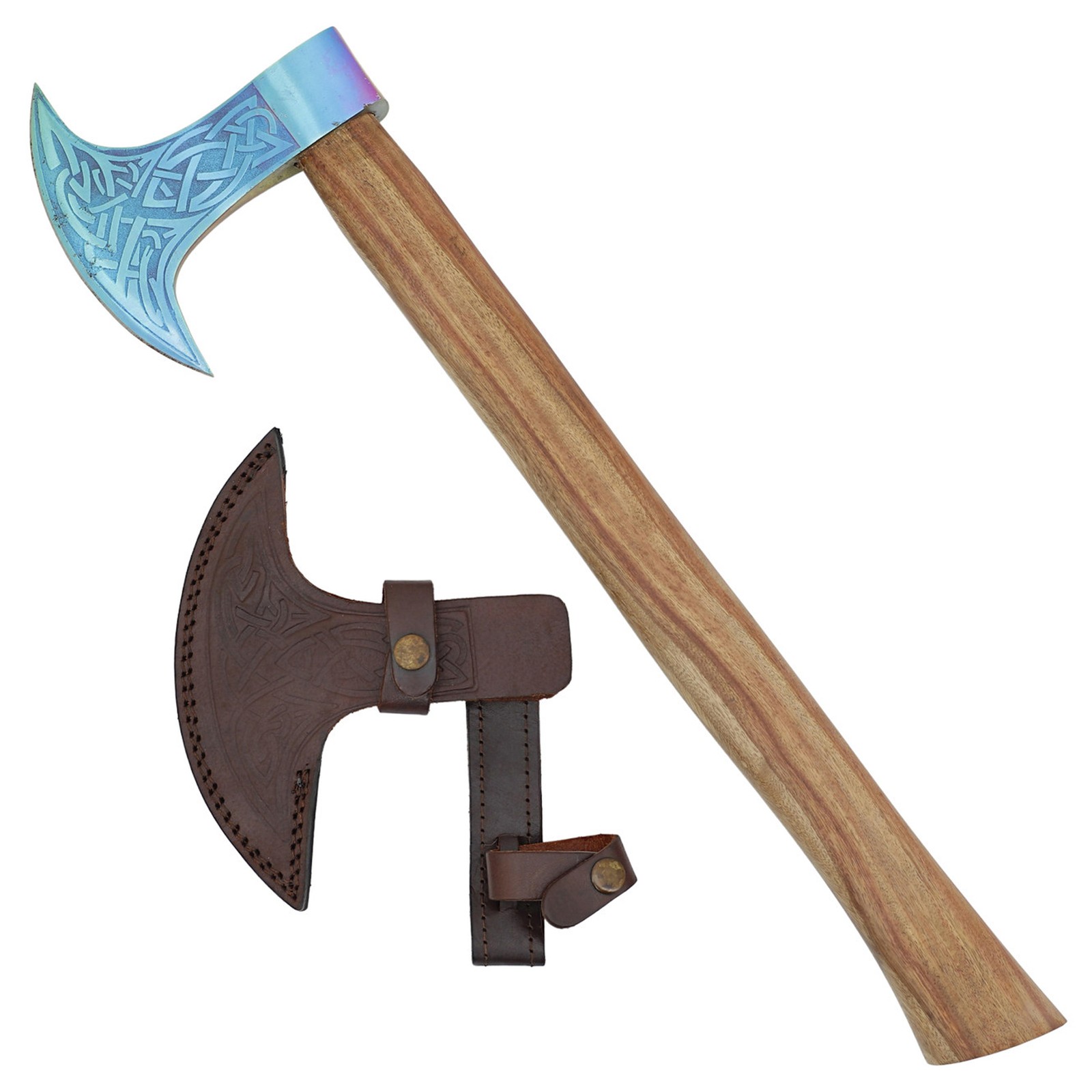 Medieval Viking Battle Axe, Norse Warrior Axe, Handmade Titanium Finish Axe Head