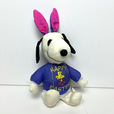 Happy Easter Snoopy 8'' Plush Stuffed Animal with Bunny Ears and Woodstock Shirt