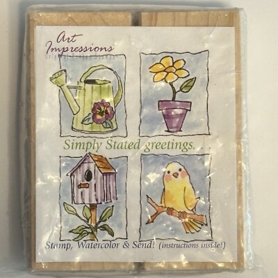 Art Impressions Rubber Stamps Simply Stated Birdhouse Set 2904 Watercolor