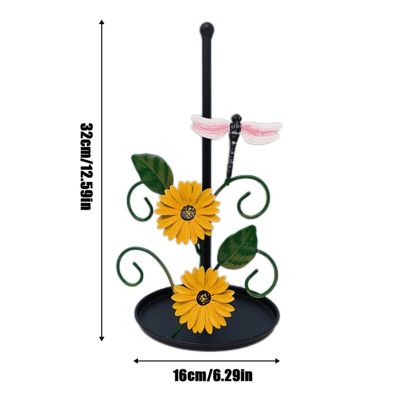 Sunflower Paper Towel Holder Metal Stand for Kitchen Paper Roll Metal Sunflower