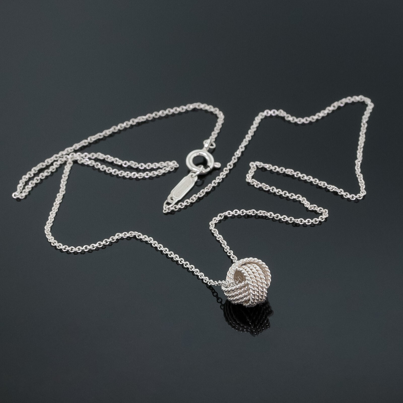 Tiffany & Co. Twist Knot Ball Pendant Chain Necklace 925