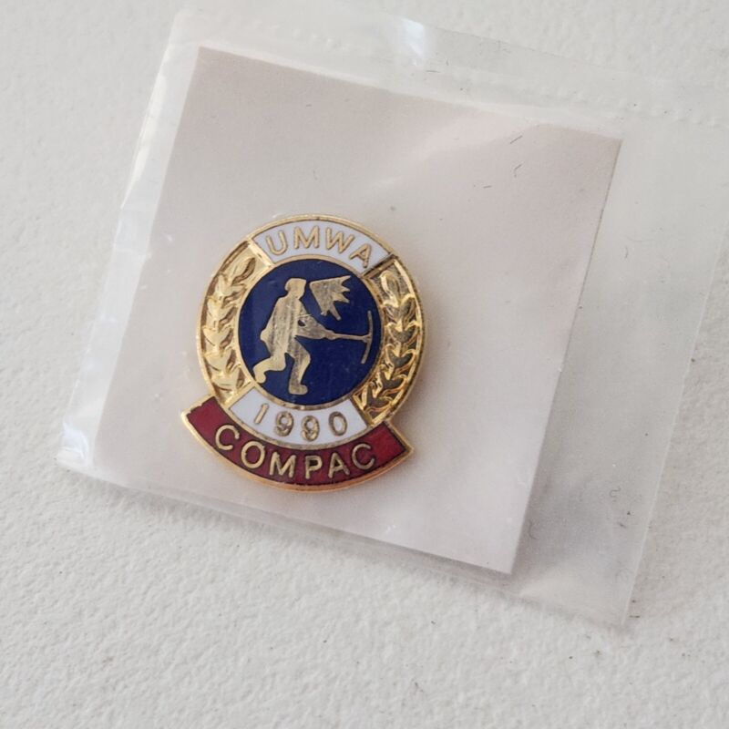 1989 Compac Umwa Lapel Pin Compac Union Mine Workers Vintage