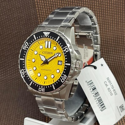 Pre-owned Citizen Nj0170-83z Yellow Dial Automatic Stainless Steel Analog Men Dress Watch