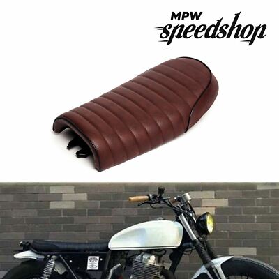 Universal Flat Brat Cafe Racer Vintage Scrambler Seat Honda CB - Brown