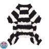 Fitwarm Fuzzy Striped Dog Pajamas, Winter Clothes for Small Dogs Girl Boy, Fleece Dog Onesie, Soft Pet PJS, Doggy Apparel, Black, White, XL