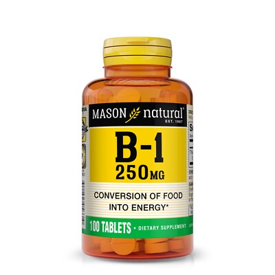 Mason Natural Vitamin B1 Thiamin 250 mg  Supports Nerve Immune Health, 100 Tabs