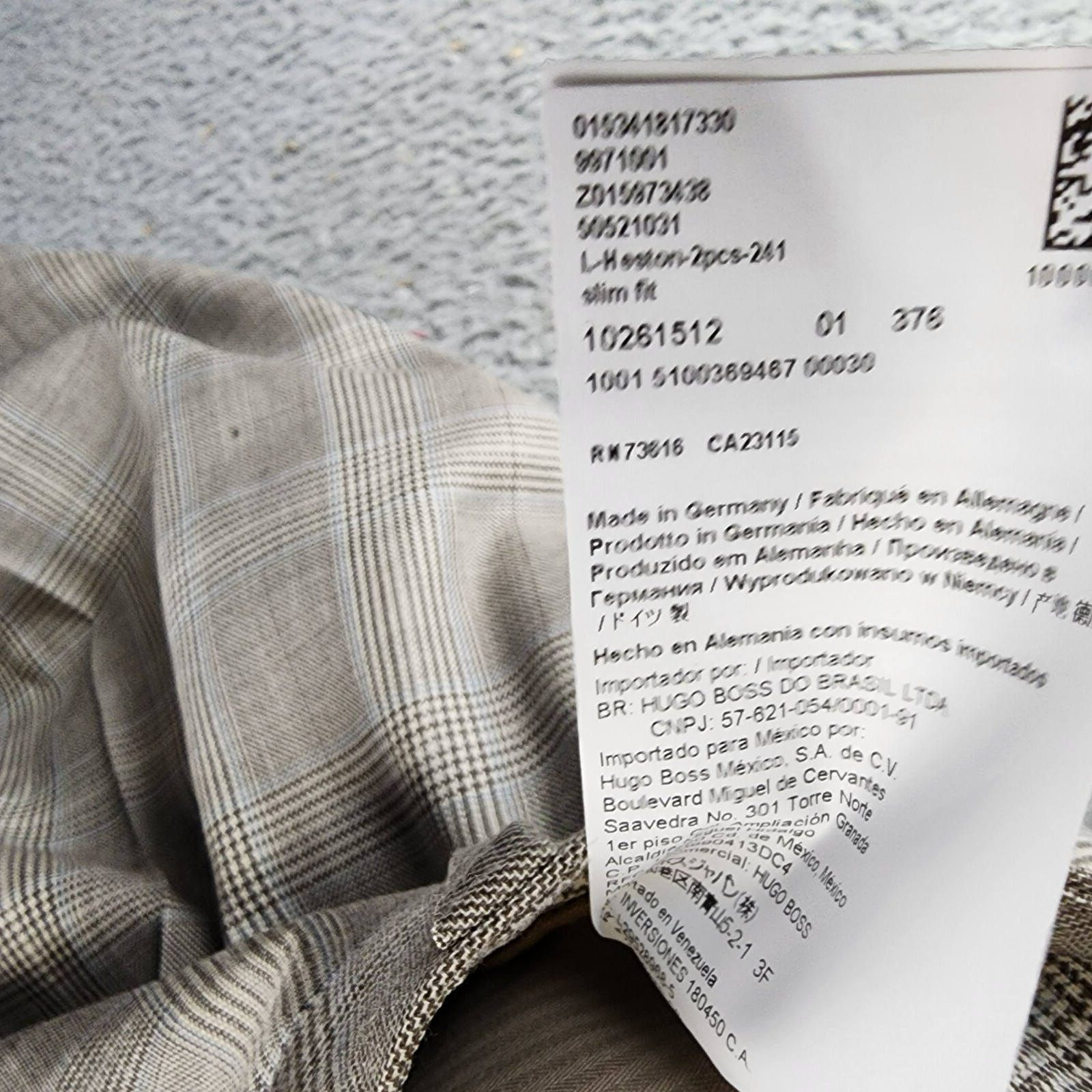 BOSS Camel Heston Wool Slim Fit Dress Pants Men's 40R Beige Plaid Button Zip - Picture 10 of 15