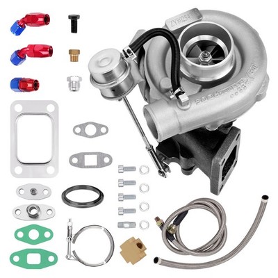 Universal Turbo T3 Flange w/ Oil Return Feed Hose Line for 1.5 2.0 2.5 3.0L 3.5L