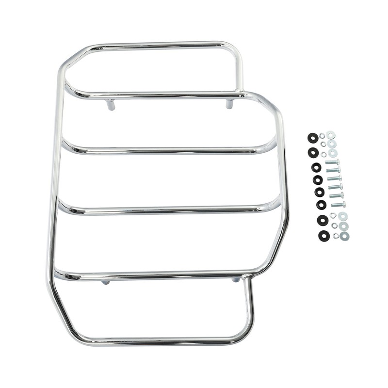 Chrome Trunk Luggage Top Rack Fit For Harley Tour Pak Touring Road Street Glide