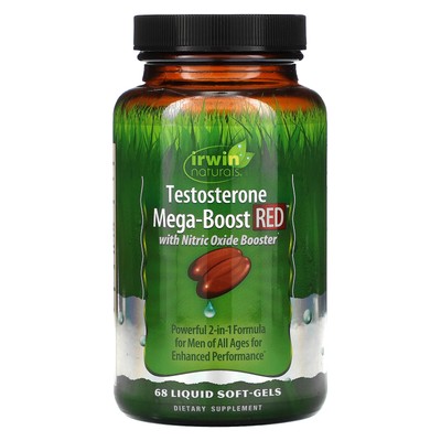 Testosterone Mega-Boost RED, 68 мягких капсул с жидкостью