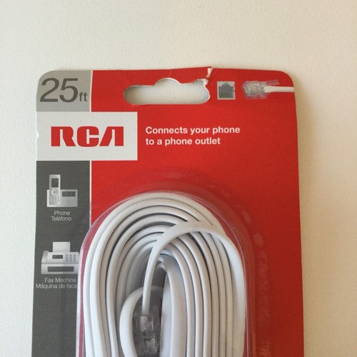 RCA 25 Ft Phone Line Cord TP243WHR White
