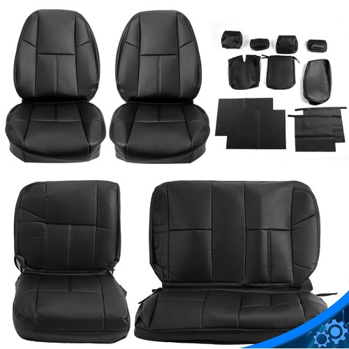 Полный комплект черных чехлов на сиденья для Chevrolet Silverado 07-13 1500 2500 с удлиненной кабиной
