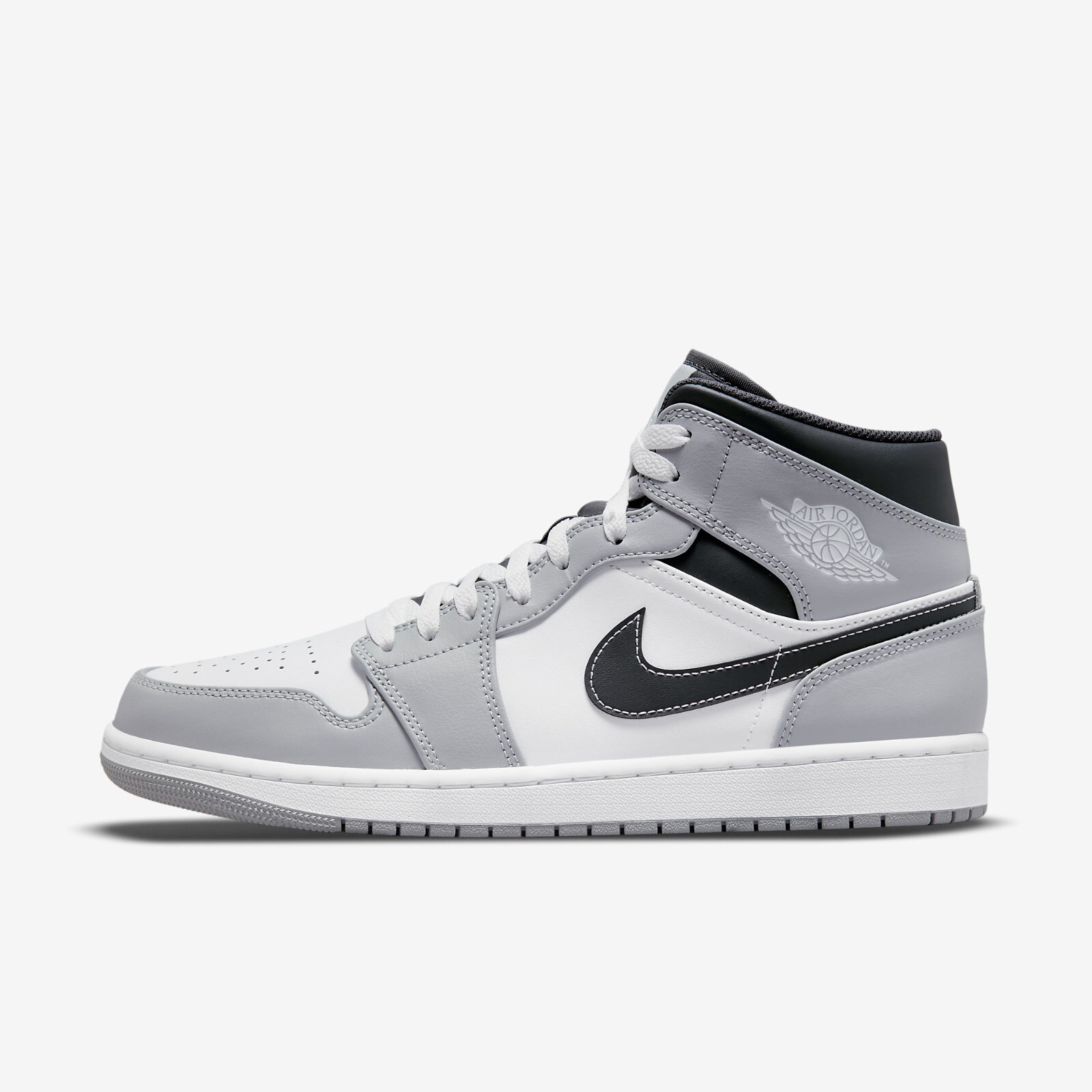 

Jordan 1 Mid Light Smoke Grey Anthracite 554724-078 Мужская обувь Кроссовки, Серый, Jordan 1 Mid
