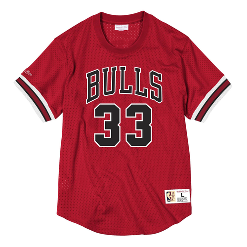 Мужская майка Mitchell & Ness NBA Chicago Bulls 1996 Scottie Pippen Scarlet из сетчатой ткани