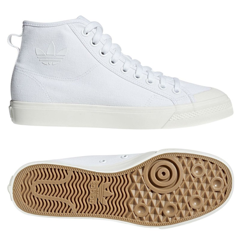 Adidas Mens Boys Nizza Hi Top Shoes Trainers White Retro B41643 UK 4 to 13 woodlandhideawaypark.co.uk