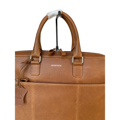 Adamonde - Classic Genuine Leather Briefcase//Laptop Bag - Brown