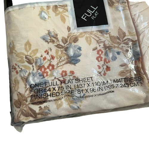 Vintage Lady Pepperell No-Iron Muslin Sheet Full Size Flat NEW Floral Sharon