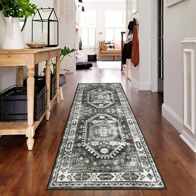 Washable Area Rug 4x6 Boho Throw Rug Living Room Non-Slip Stain Resistant Carpet