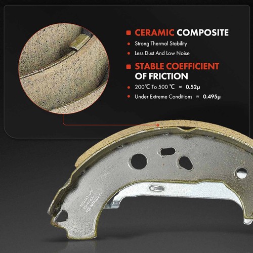 Rear Brake Drums + Ceramic Brake Shoes for Ford Transit Connect 2010 2011-2013