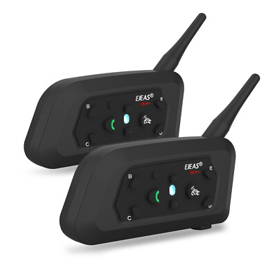 2-Packs EJEAS V6 Pro Motorcycle Helmet Bluetooth 5.1 technology Headset Intercom
