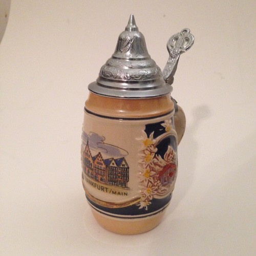 Vintage German Beer Stein With Pewter Lid Frankfurt am Main Romer