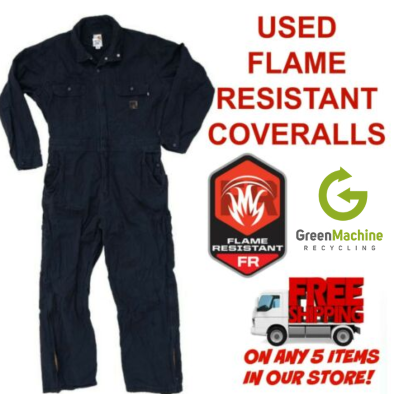 Used Flame Resistant FR Coveralls Cintas Redkap Unifirst G&K