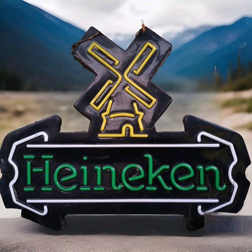 Vintage Heineken Windmill Light Up Plastic Beer Sign 21.5x17