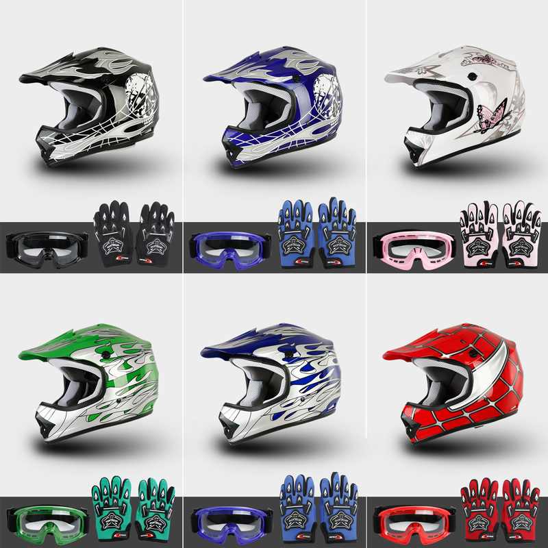 DOT Youth Kids Helmet Child Motorcycle Dirt Bike Off Road ATV Full Face S M L XL
