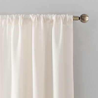 Mainstays Textured Solid Curtain Single Panel, 38'' x 95'', Cream