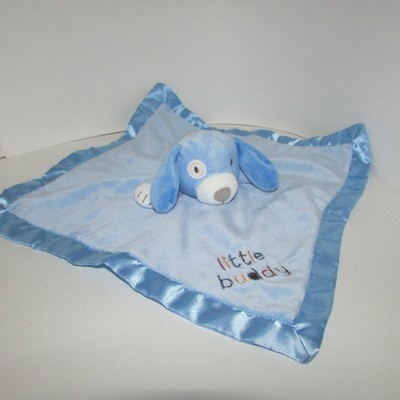 Stepping Stones Blue Plush Puppy Dog Little Buddy Security Blanket baby boy
