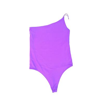 Women M Aritzia Babaton Contour One Shoulder Cami Bodysuit Purple Tank Thong