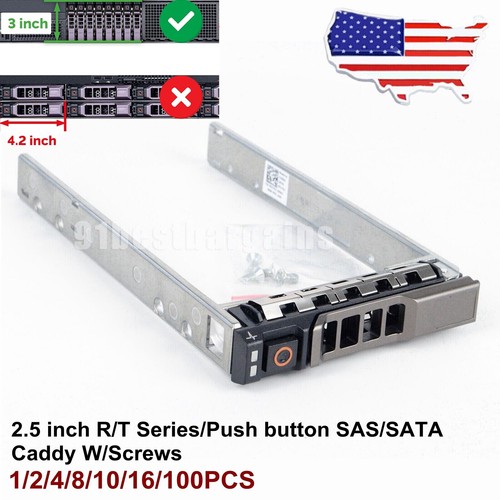 Lot Dell 2.5" Hard Drive Caddy Tray R720 R730 R730XD R620 R710 G176J SAS SATA