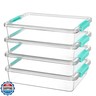 Vtopmart 6 Qt Plastic Storage Bins with Lids, Clear Sensory Bins, Arts Crafts Organizers and Storage, Stackable Containers for Home Office and School Supplies, 4 Pack