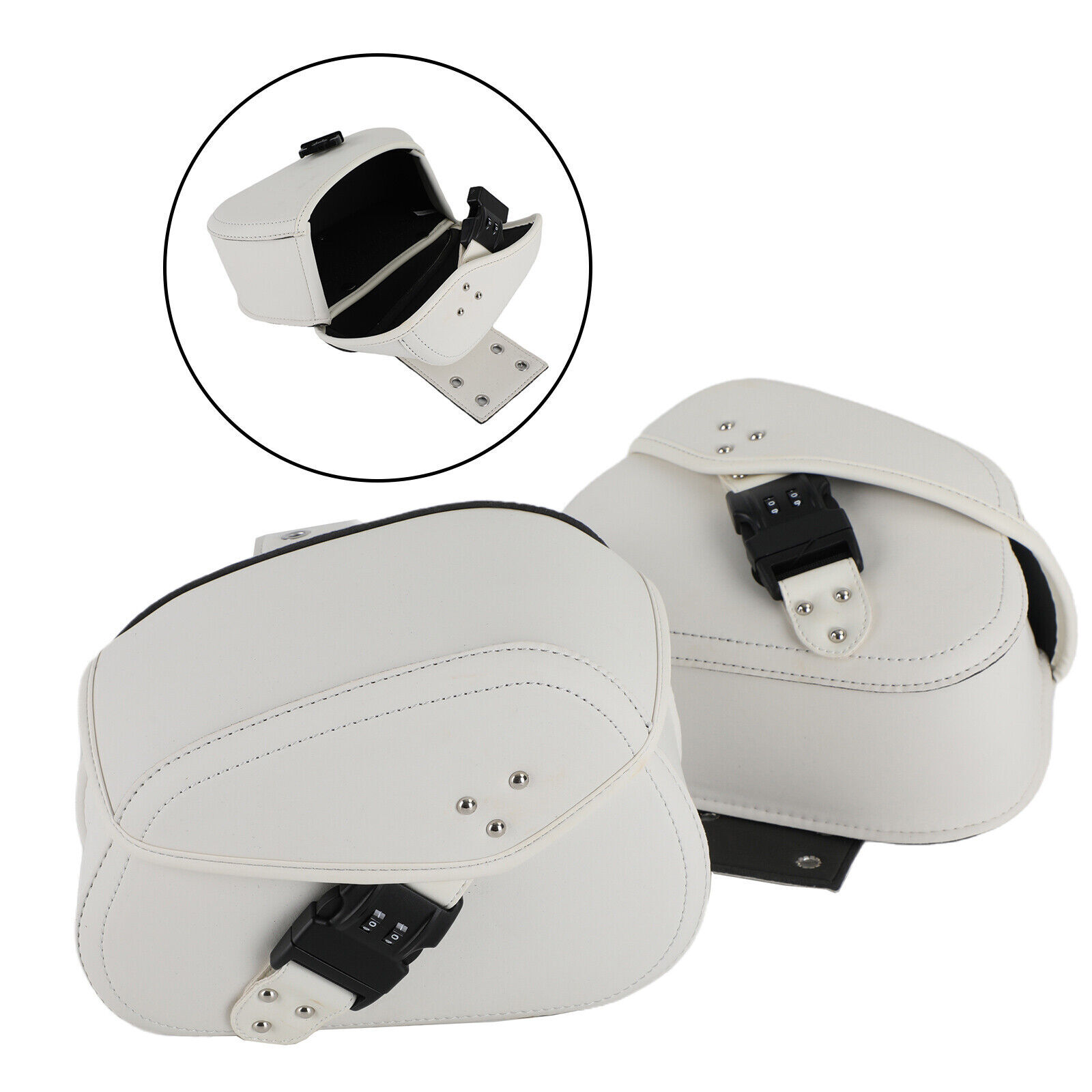 1 Pair Motorcycle Electric Bike Retro Saddle Bags Pannier Luggage Side Tool Bag