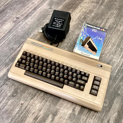 Commodore 64 Model 64 Vintag Computer with Power Adapter & User Manual