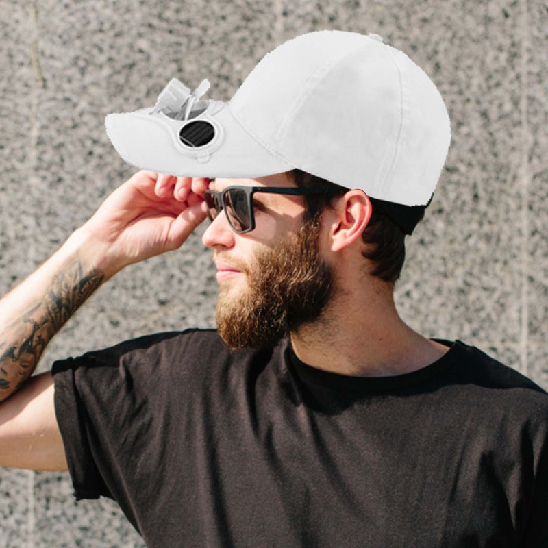 Summer Solar Panel Powered Cooling Fan Baseball Caps Outdoor Charging Sunscreen