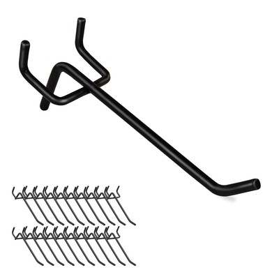 50Pcs Heavy Duty Pegboard Hooks 1/4 Inch Black Peg Board Shelving Hooks 4 Inc...