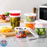 AOZITA 24 Sets Plastic Deli Food Containers With Lids, 8 oz 16oz 32oz Variety pack, Airtight Food Storage Containers, Freezer/Dishwasher/Microwave Safe, Soup Containers For Takeout Food Storage