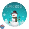 Fiokroo Winter Xmas Snowman Tablecloth with Elastic Edge, Round Table Cloth Christmas Washable Reusable Table Cover for Kitchen Dining Party Picnic, Medium