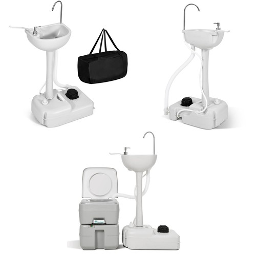 Rolling Portable Sink Camping Hand Washing Statiwith 4.5 GAL Wash Basin Stand