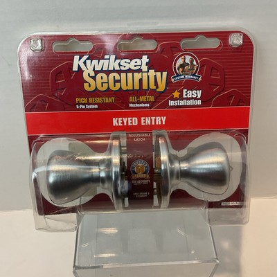 Kwikset Security Keyed Entry Knob Satin Chrome 5 Pin System 400T26D