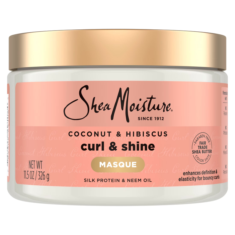 Curl and Shine Hair Mask with Shea Butter, Coconut and Hibiscus, 1
