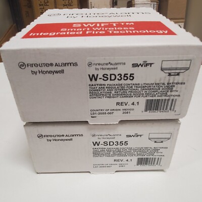 LOT OF 3 - Fire-Lite W-SD355 Smart Wireless Integrated Fire Tech Smoke Sensor